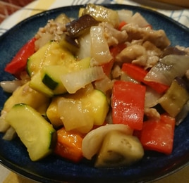 夏野菜と豚肉のカポナータ